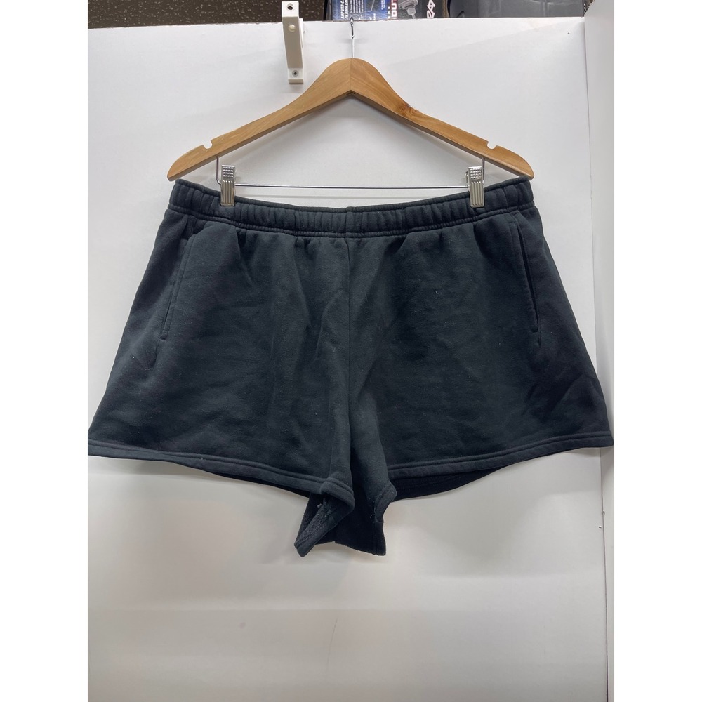 OFFLINE by Aerie Black Fleece Lounge Shorts XL Pockets Elastic Waist Relaxed